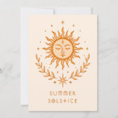 Summer Solstice Celestial Sun Face Botanical Art カード (正面)