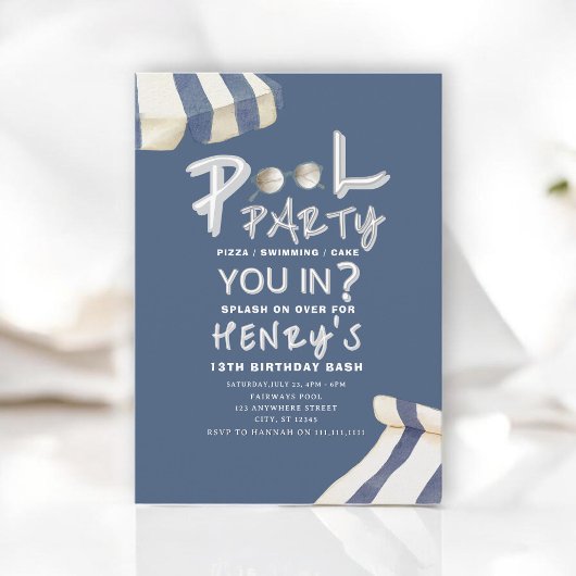 Summer Splash Pool Party Invite 招待状