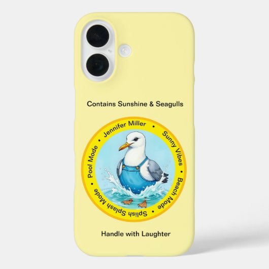 summer Splish Splash fun dressed up Seagull  Case-Mate iPhoneケース (裏面)