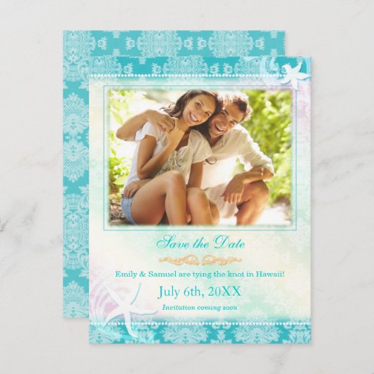 Summer Starfishの結婚写真Save the Date セーブザデート (正面/裏面)