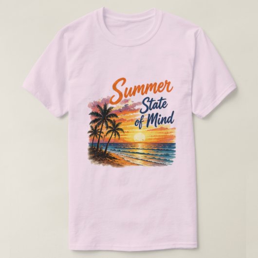Summer State of Mind | トレンディービーチの雰囲気  Tシャツ (デザイン正面)