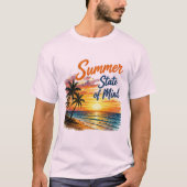 Summer State of Mind | トレンディービーチの雰囲気  Tシャツ (正面)