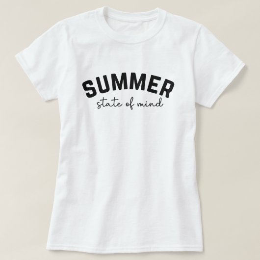 Summer State of Mind; Minimalist Summer Vibes Tシャツ (デザイン正面)