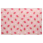 Summer Strawberries on Pink (large scale) ファブリック (ファットクウォーター)