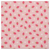 Summer Strawberries on Pink (small scale) ファブリック (見本)