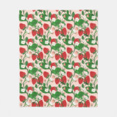 Summer Strawberry in Pink フリースブランケット (正面)