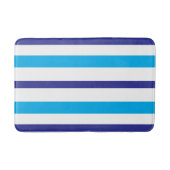 Summer Stripes Blue White  バスマット (正面)