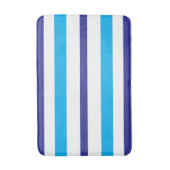 Summer Stripes Blue White  バスマット (正面縦)