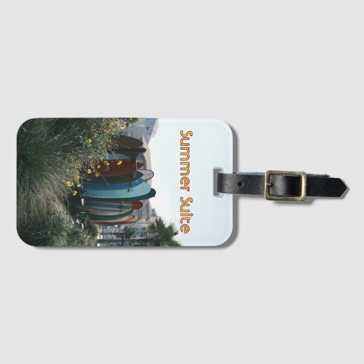 Summer Suite Surfboards & Palm Trees ラゲッジタグ (正面横)