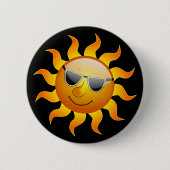 Summer Sun funny Button 缶バッジ (正面)