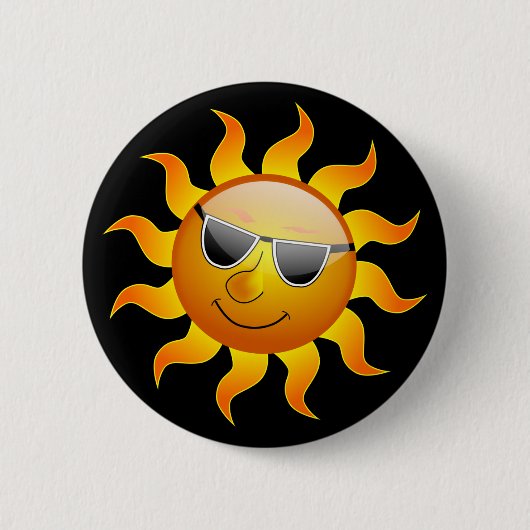 Summer Sun funny Button 缶バッジ (正面)