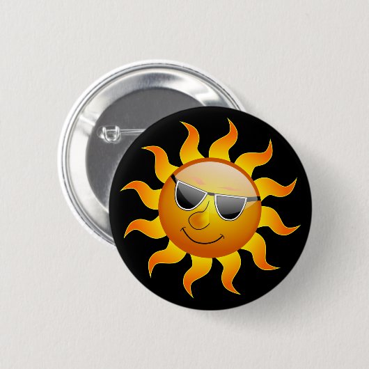 Summer Sun funny Button 缶バッジ (正面&裏面)