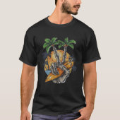 Summer sun skeletons and surf tシャツ (正面)