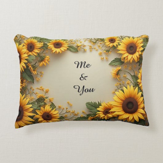 Summer Sunflower Garden Design アクセントクッション (正面)