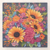 Summer Sunflower magic ガラスコースター (正面)