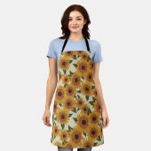 Summer Sunflowers エプロン (着用した状態)