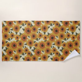 Summer Sunflowers ビーチタオル