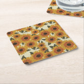 Summer Sunflowers ペーパーコースター (アングル)