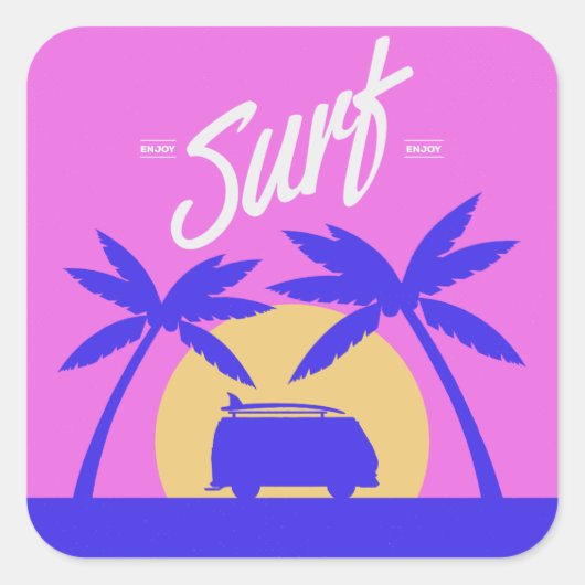 Summer Surfスタンプ スクエアシール (正面)