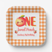 Summer Sweet Peach Birthday  ペーパープレート (正面)