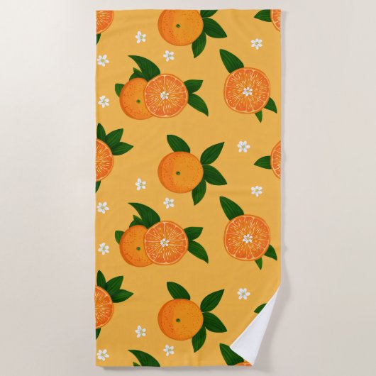 Summer Tangerines ビーチタオル (正面)
