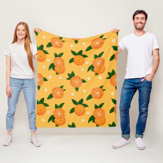 Summer Tangerines フリースブランケット (インサイチュ)