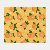 Summer Tangerines フリースブランケット (正面(横))