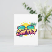 Summer Text - Colorful Summer Sunglasses ポストカード (スタンド正面)