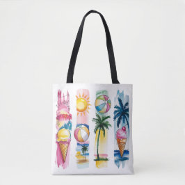 SUMMER THEMED BRUSHSTROKES SCENES トートバッグ