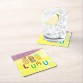 Summer Tiki Pineapple Luau スクエアペーパーコースター (インサイチュ)