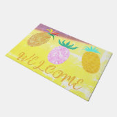 Summer Tiki Pineapple Luau ドアマット (アングル)