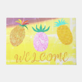 Summer Tiki Pineapple Luau ドアマット (正面)