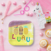 Summer Tiki Pineapple Luau ペーパープレート (パーティー)