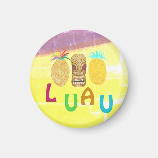 Summer Tiki Pineapple Luau マグネット (正面)
