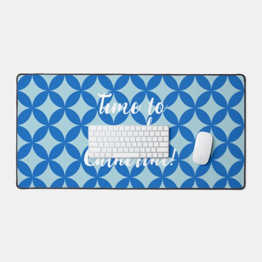 Summer tile with azure circles on baby blue デスクマット (キーボード&マウス)