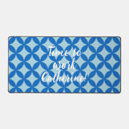 Summer tile with azure circles on baby blue デスクマット