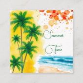 “Summer Time”ビーチデザイン スクエア名刺 (正面)