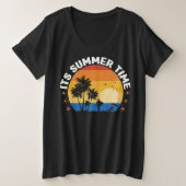 Summer Time-65786 プラスサイズTシャツ (デザイン正面)