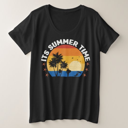 Summer Time-65786 プラスサイズTシャツ (デザイン正面)