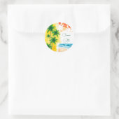 “Summer Time” beach design Round Clock ラウンドシール (バッグ)