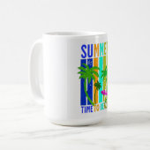 Summer Time to Beach – Retro Surf Vibes Graphic コーヒーマグカップ (正面左)