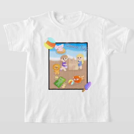 Summer Time Toys T-Shirt (Beach Themed) Tシャツ (レイダウン)