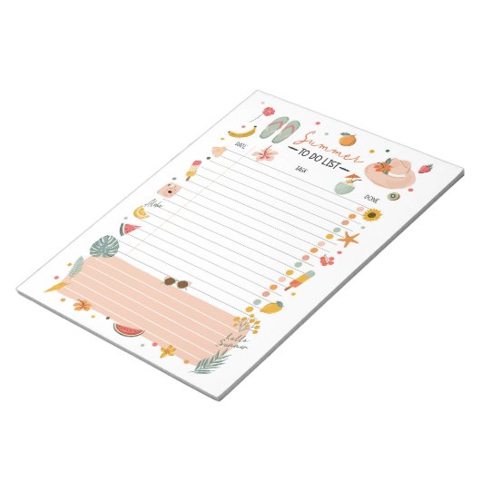 Summer To-Do List Note Pad Bucket List ノートパッド (アングル)