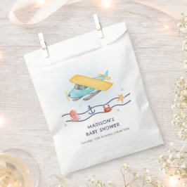 Summer Travel Adventure Sea Airplane Baby Shower フェイバーバッグ
