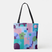 Summer Tropical Floral Tote Bag – Cute Blue Pink B トートバッグ (裏面)