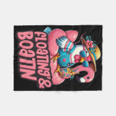 Summer Vacation Chicken Floating Boating Summer Vi フリースブランケット (正面(横))