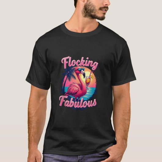 Summer Vacation Flocking Fabulous Flamingo Family  Tシャツ (正面)
