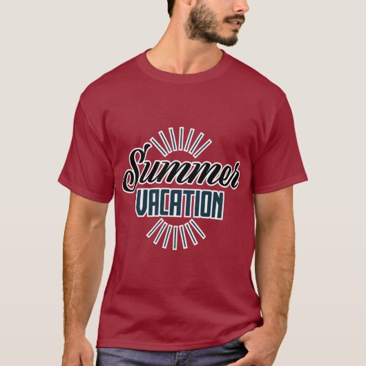 “Summer Vacation Vibes” Print T-Shirt – Perfect fo Tシャツ (正面)