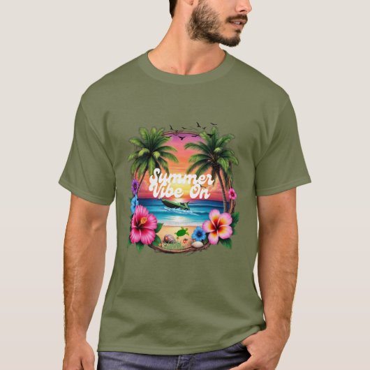 Summer Vibe On Hoodie Tシャツ (正面)