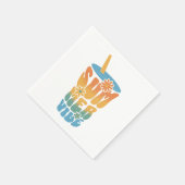 Summer Vibe Retro Floral  スタンダードカクテルナプキン (角)